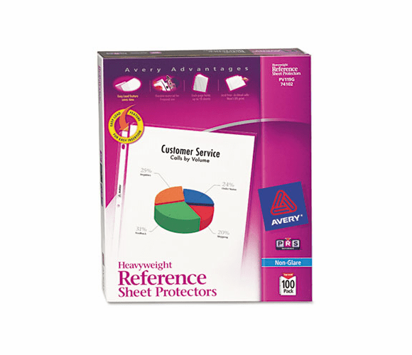 AVE74102 Top-Load Poly Sheet Protectors, Heavy Gauge, Letter, Nonglare, 100/Box By AVERY-DENNISON