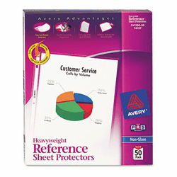 AVE74107 Top-Load Poly Sheet Protectors, Heavy Gauge, Letter, Nonglare, 50/Box By AVERY-DENNISON
