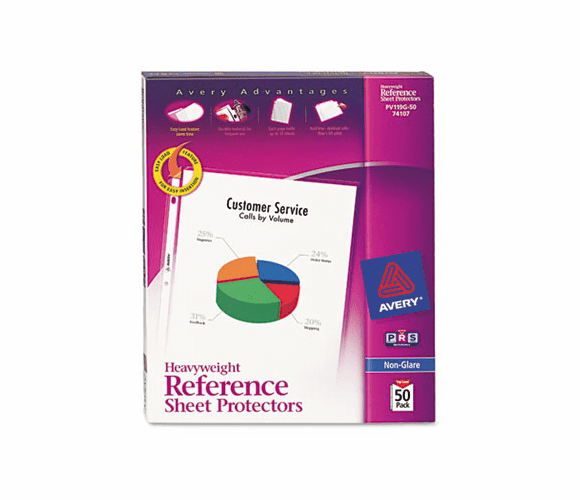 AVE74107 Top-Load Poly Sheet Protectors, Heavy Gauge, Letter, Nonglare, 50/Box By AVERY-DENNISON