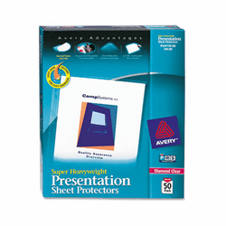 AVE74130 Top-Load Poly Sheet Protector, Super Heavy Gauge, Ltr, Diamond Clear, 50/Box By AVERY-DENNISON