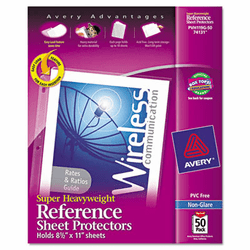 AVE74131 Top-Load Poly Sheet Protectors, Super Heavy Gauge, Ltr, Nonglare, 50/Box By AVERY-DENNISON
