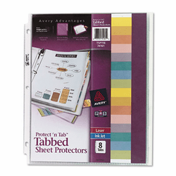AVE74161 Protect 'n Tab Top-Load Clear Sheet Protectors w/Eight Tabs, Letter By AVERY-DENNISON