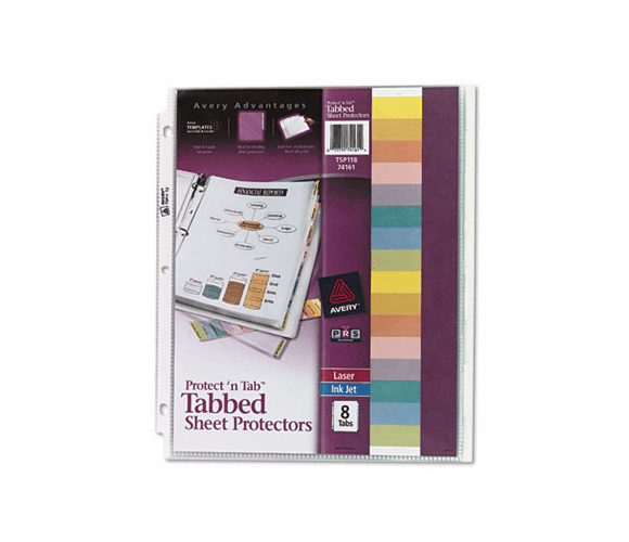 AVE74161 Protect 'n Tab Top-Load Clear Sheet Protectors w/Eight Tabs, Letter By AVERY-DENNISON