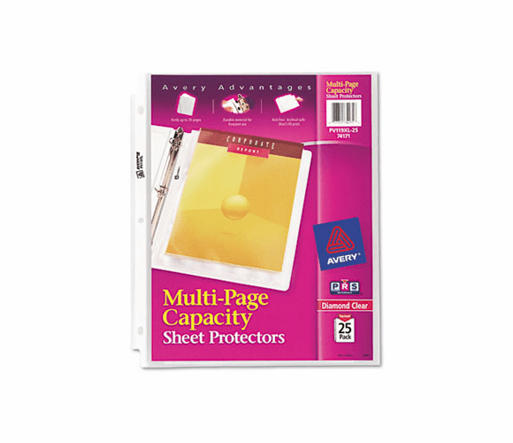 AVE74171 Multi-Page Top-Load Sheet Protectors, Heavy Gauge, Letter, Clear, 25/Pack By AVERY-DENNISON