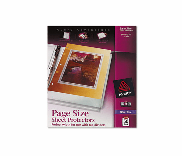 AVE74204 Top-Load Poly Three-Hole Sheet Protectors, Non-Glare, Letter, 50/Box By AVERY-DENNISON