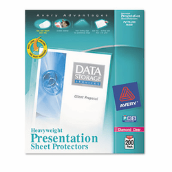AVE74400 Top-Load Poly Sheet Protectors, Heavy, Letter, Diamond Clear, 200/Box By AVERY-DENNISON