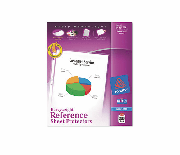 AVE74401 Top-Load Poly Sheet Protectors, Super Heavy, Letter, Nonglare, 200/Box By AVERY-DENNISON