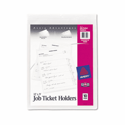 AVE75009 Job Ticket Holders, Heavy Gauge Vinyl, 9 x 12, 10/Pack By AVERY-DENNISON