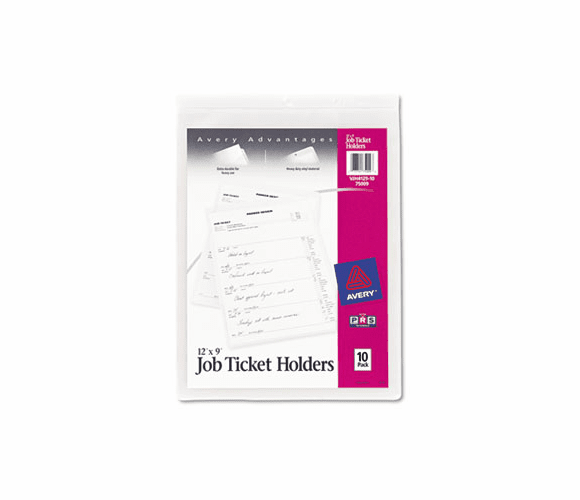 AVE75009 Job Ticket Holders, Heavy Gauge Vinyl, 9 x 12, 10/Pack By AVERY-DENNISON