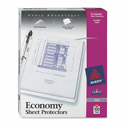 AVE75091 Top-Load Poly Three-Hole Sheet Protectors, Economy Gauge, Letter, 100/Box By AVERY-DENNISON