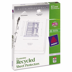 AVE75539 Top-Load Recycled Polypropylene Sheet Protector, Clear, 100/Box By AVERY-DENNISON