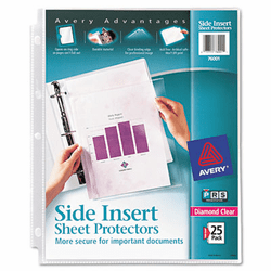 AVE76001 Secure Side-Load Sheet Protectors, Heavy Gauge, Ltr, Diamond Clear, 25/Pack By AVERY-DENNISON