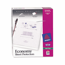 AVE76002 Top-Load Polypropylene Sheet, Economy Gauge, Letter, Semi-Clear, 200/Box By AVERY-DENNISON