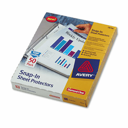 AVE78706 Snap-In Heavyweight Sheet Protector, Letter, Diamond Clear, 50/Box By AVERY-DENNISON