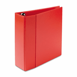 AVE79584 Heavy-Duty Vinyl EZD Ring Reference Binder, 4" Capacity, Red By AVERY-DENNISON
