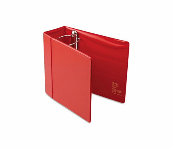 AVE79586 Heavy-Duty Vinyl EZD Reference Binder With Finger Hole, 5" Capacity, Red By AVERY-DENNISON