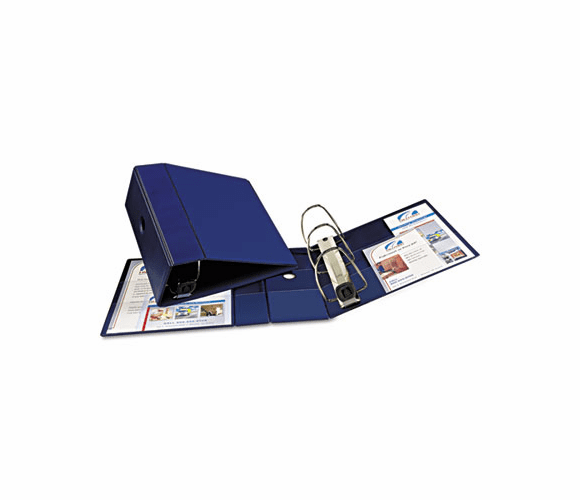 AVE79826 Heavy-Duty Vinyl EZD Reference Binder With Finger Hole, 5" Capacity, Navy Blue By AVERY-DENNISON