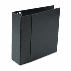 AVE79984 Heavy-Duty Vinyl EZD Ring Reference Binder, 4" Capacity, Black By AVERY-DENNISON