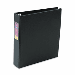 AVE79991 Heavy-Duty Vinyl EZD Ring Reference Binder, Label Holder, 1-1/2" Cap, Black By AVERY-DENNISON