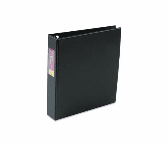 AVE79991 Heavy-Duty Vinyl EZD Ring Reference Binder, Label Holder, 1-1/2" Cap, Black By AVERY-DENNISON