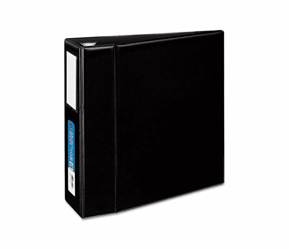 AVE79994 Heavy-Duty Vinyl EZD Ring Reference Binder, Label Holder, 4" Capacity, Black By AVERY-DENNISON