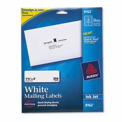 AVE8162 Easy Peel Inkjet Address Labels, 1-1/3 x 4, White, 350/Pack By AVERY-DENNISON