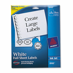 AVE8165 Shipping Labels with TrueBlock Technology, 8-1/2 x 11, White, 25/Pack By AVERY-DENNISON
