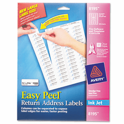 AVE8195 Easy Peel Inkjet Return Address Labels, 2/3 x 1-3/4, White, 1500/Pack By AVERY-DENNISON