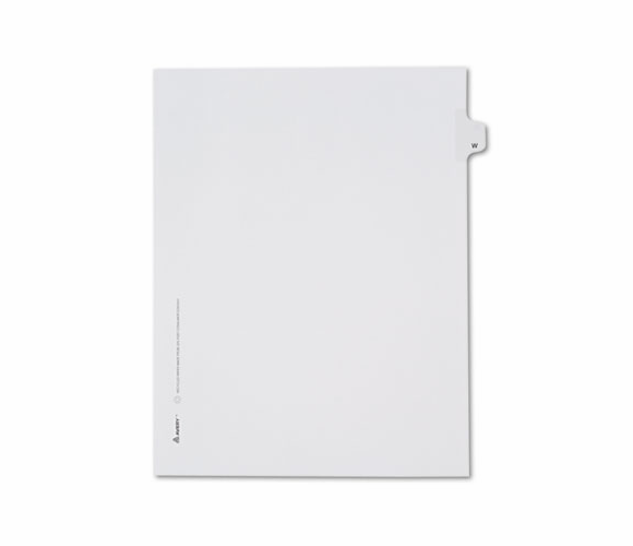 AVE82185 Allstate-Style Legal Side Tab Divider, Title: W, Letter, White, 25/Pack By AVERY-DENNISON