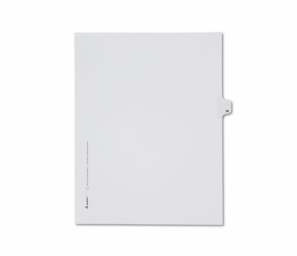 AVE82214 Allstate-Style Legal Side Tab Divider, Title: 16, Letter, White, 25/Pack By AVERY-DENNISON