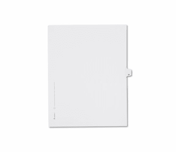 AVE82237 Allstate-Style Legal Side Tab Divider, Title: 39, Letter, White, 25/Pack By AVERY-DENNISON