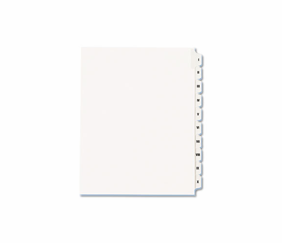 AVE82319 Allstate-Style Legal Side Tab Dividers, 10-Tab, I-X, Letter, White, 10/Set By AVERY-DENNISON