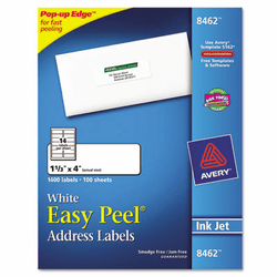 AVE8462 Easy Peel Inkjet Address Labels, 1-1/3 x 4, White, 1400/Box By AVERY-DENNISON