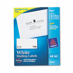 AVE8463 Shipping Labels with TrueBlock Technology, 2 x 4, White, 1000/Box By AVERY-DENNISON