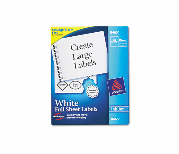 AVE8465 Shipping Labels with TrueBlock Technology, 8-1/2 x 11, 100/Box By AVERY-DENNISON