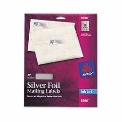 AVE8986 Foil Mailing Labels, 3/4 x 2-1/4, Silver, 300/Pack By AVERY-DENNISON