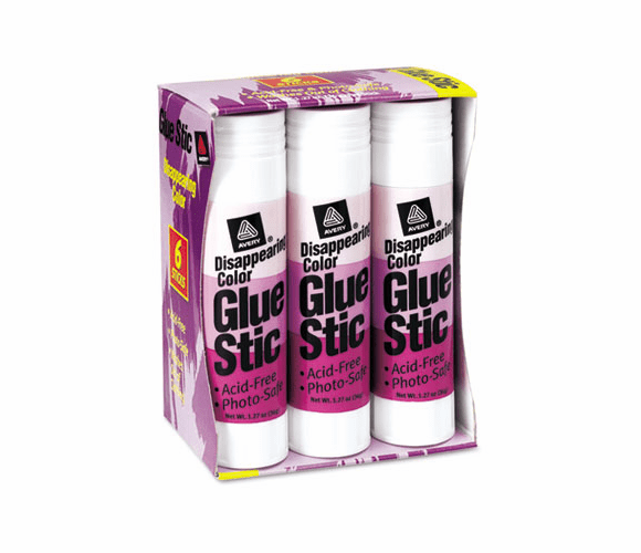 AVE98071 Purple Application Permanent Glue Stics, 1.27 oz, 6/Pack By AVERY-DENNISON
