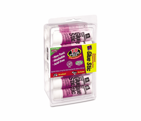 AVE98079 Purple Application Permanent Glue Stics, 0.26 oz, 18/Pack By AVERY-DENNISON