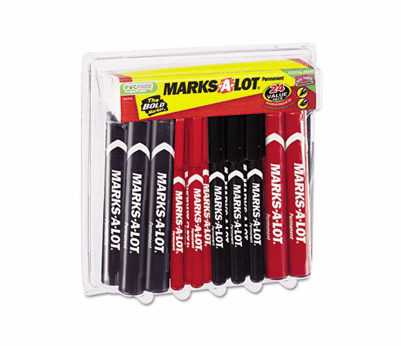 AVE98087 Permanent Marker, Large Chisel Tip, Assorted, 24/Set By AVERY-DENNISON
