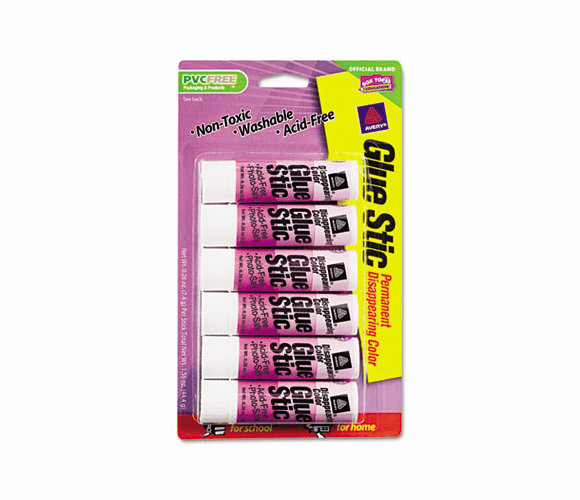 AVE98096 Purple Application Permanent Glue Stics, .26 oz, 6/Pack By AVERY-DENNISON