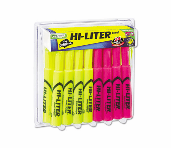 AVE98189 Desk Style Highlighter, Assorted Ink, Chisel, 24 per Pack By AVERY-DENNISON