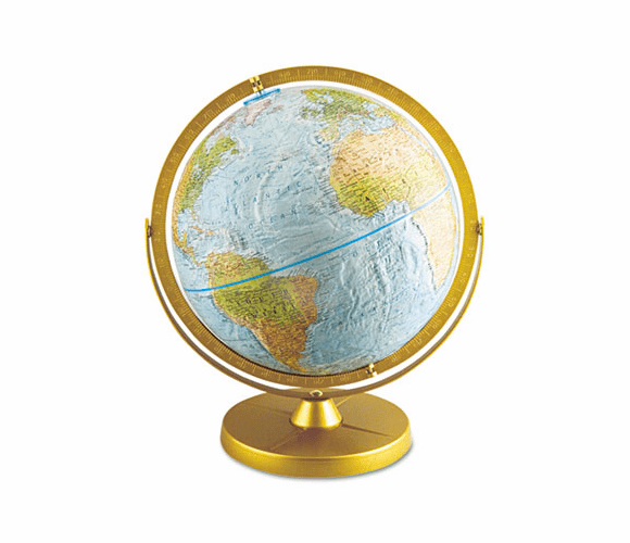 AVT33801 Physical and Political 12-Inch Globe, Metal Desktop Base By ADVANTUS CORPORATION