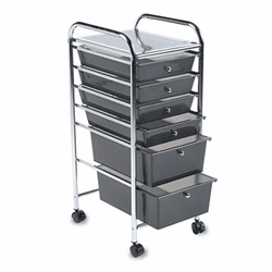 AVT34005 Portable Drawer Organizer, 15-1/2w x 13d x 32h, Chrome/Smoke By ADVANTUS CORPORATION