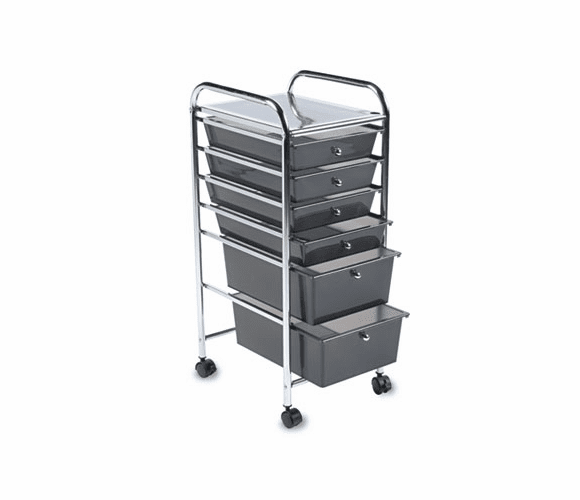 AVT34005 Portable Drawer Organizer, 15-1/2w x 13d x 32h, Chrome/Smoke By ADVANTUS CORPORATION