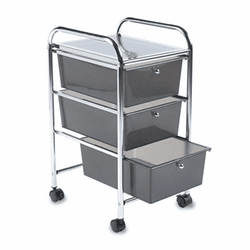 AVT34006 Portable Drawer Organizer, 15-1/2w x 13d x 27h, Chrome/Smoke By ADVANTUS CORPORATION