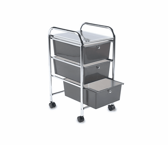 AVT34006 Portable Drawer Organizer, 15-1/2w x 13d x 27h, Chrome/Smoke By ADVANTUS CORPORATION