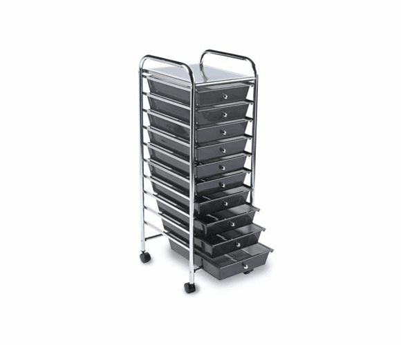 AVT34007 Portable Drawer Organizer, 15-1/2w x 13d x 37-5/8h, Chrome/Smoke By ADVANTUS CORPORATION