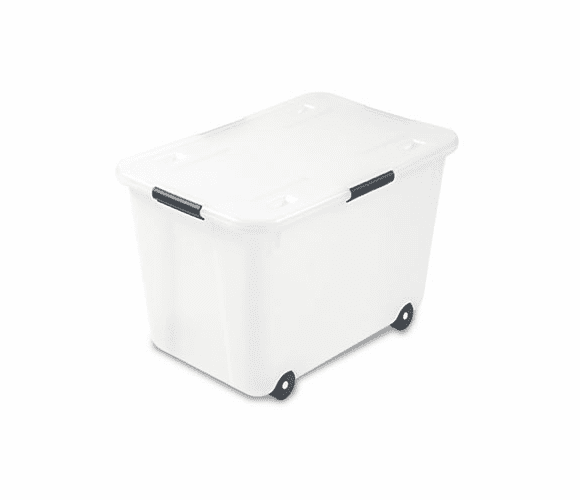 AVT34009 Rolling Storage Box, Letter/Legal, 15-Gallon Size, Clear By ADVANTUS CORPORATION
