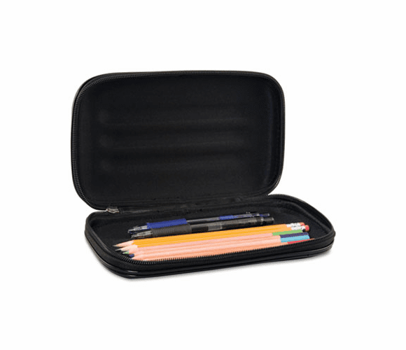 AVT67000 Large Soft-Sided Pencil Case, Fabric with Zipper Closure, Black By ADVANTUS CORPORATION