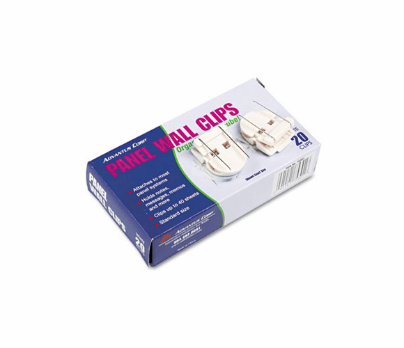 AVT75301 Panel Wall Clips for Fabric Panels, Standard Size, White, 20/Pack By ADVANTUS CORPORATION